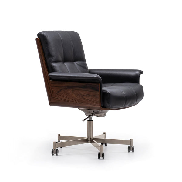 Daiki Studio Leather Office Chair Black