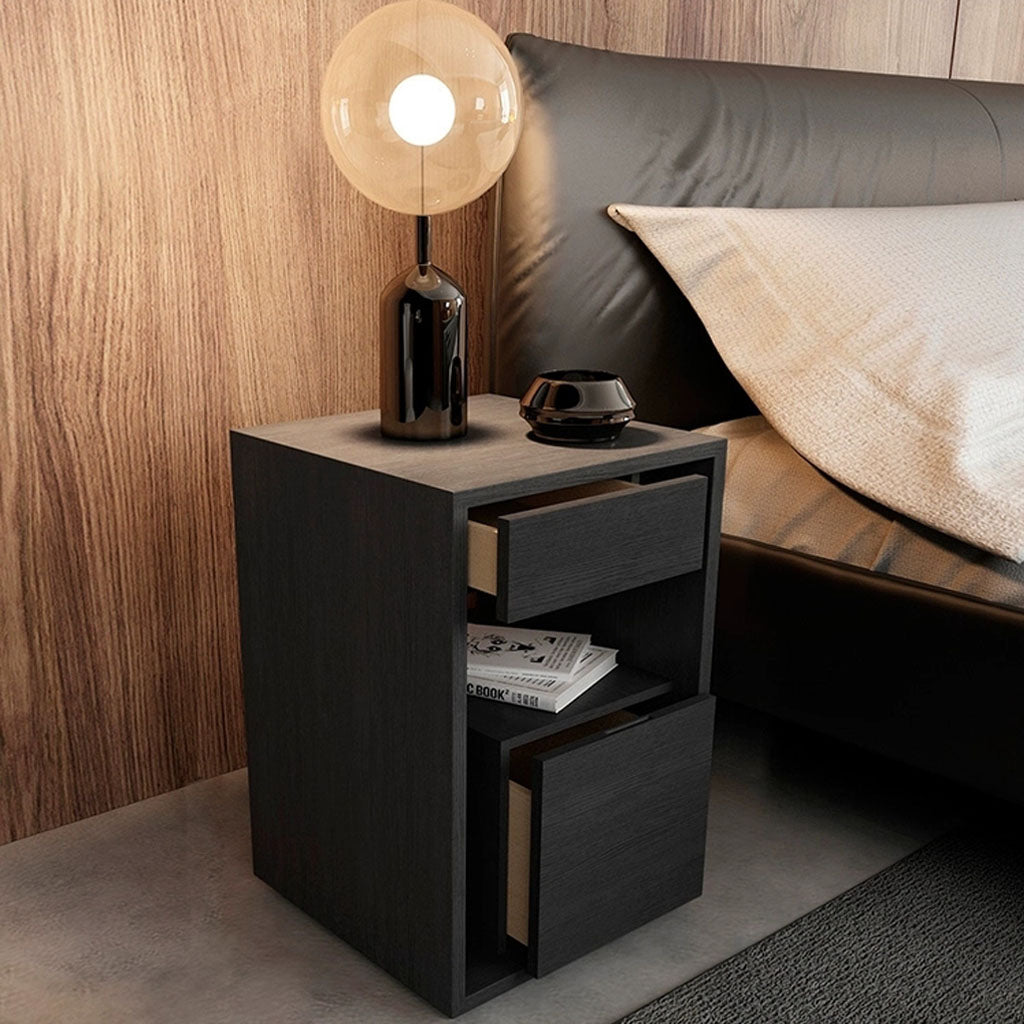 Duxbury Bedside table Black Open Drawer