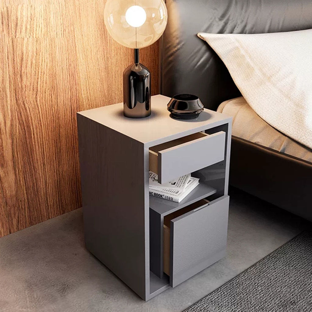 Duxbury Bedside table Grey Open Drawer