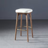 GEORGY LEATHER BAR STOOL OAK WHITE LEATHER FRONT