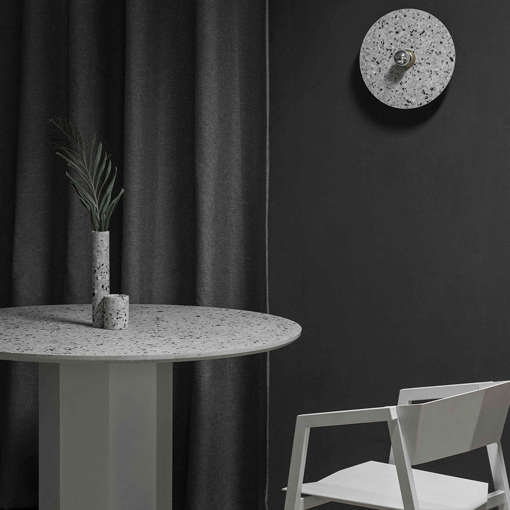GONG Steel White Terrazzo Round Dining Table Cafe