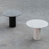GONG Steel White and Black Terrazzo Round Dining Table