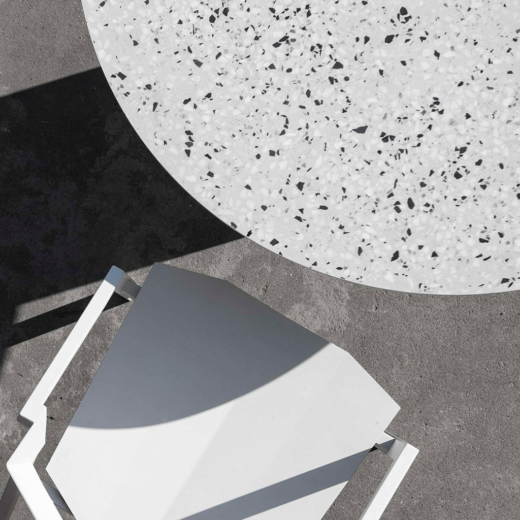 GONG Steel White Terrazzo Round Dining Table Top