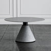 Ø70cm Grey Sintered Stone and Terrazzo Metal Coffee Table