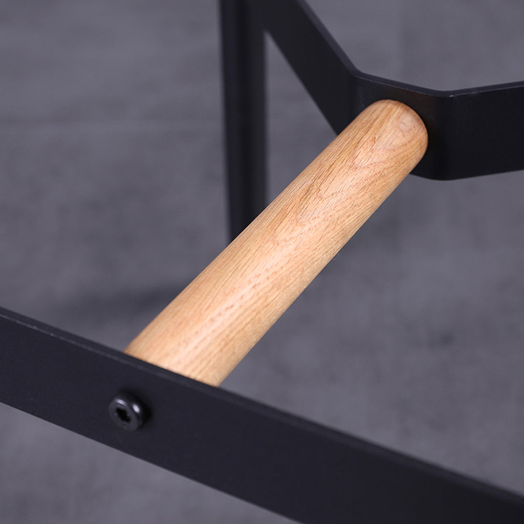Gaffel Bar Stool Wood Steel Black Leg