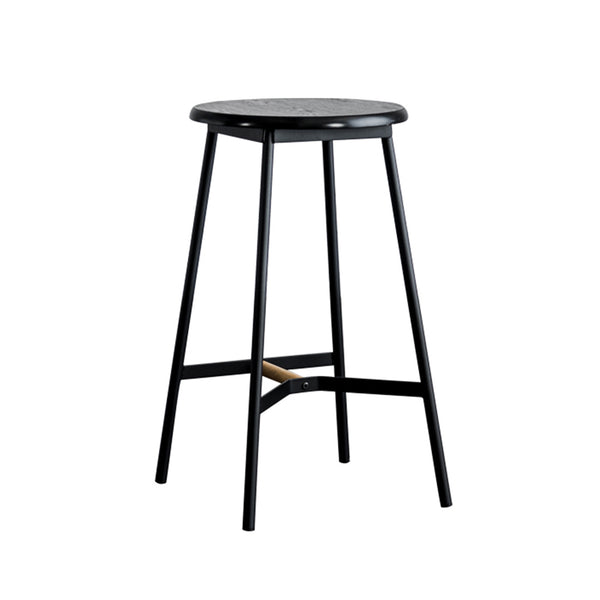 Gaffel Bar Stool Wood Steel Black