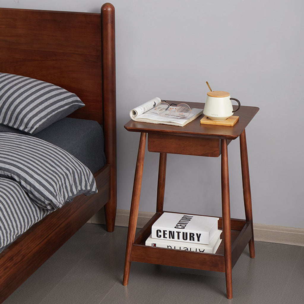 HARLOSH BED SIDE TABLE WALNUT