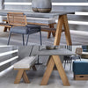 Harper Seating Bench Oak Wood Linen Cushion
