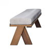 Harper Seating Bench Oak Wood Linen Cushion