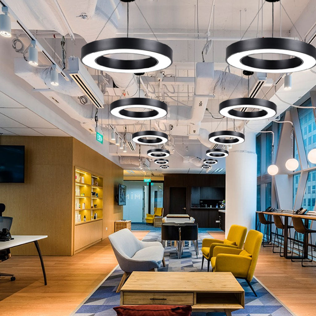Halo Pendant Light Black Office