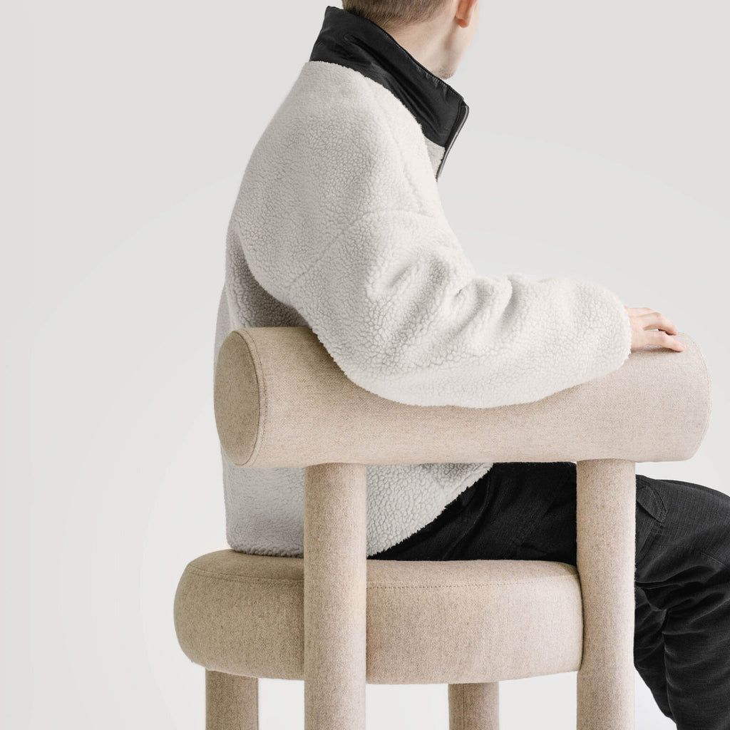 KINDUR Dining Chair Cream White Closeup Model