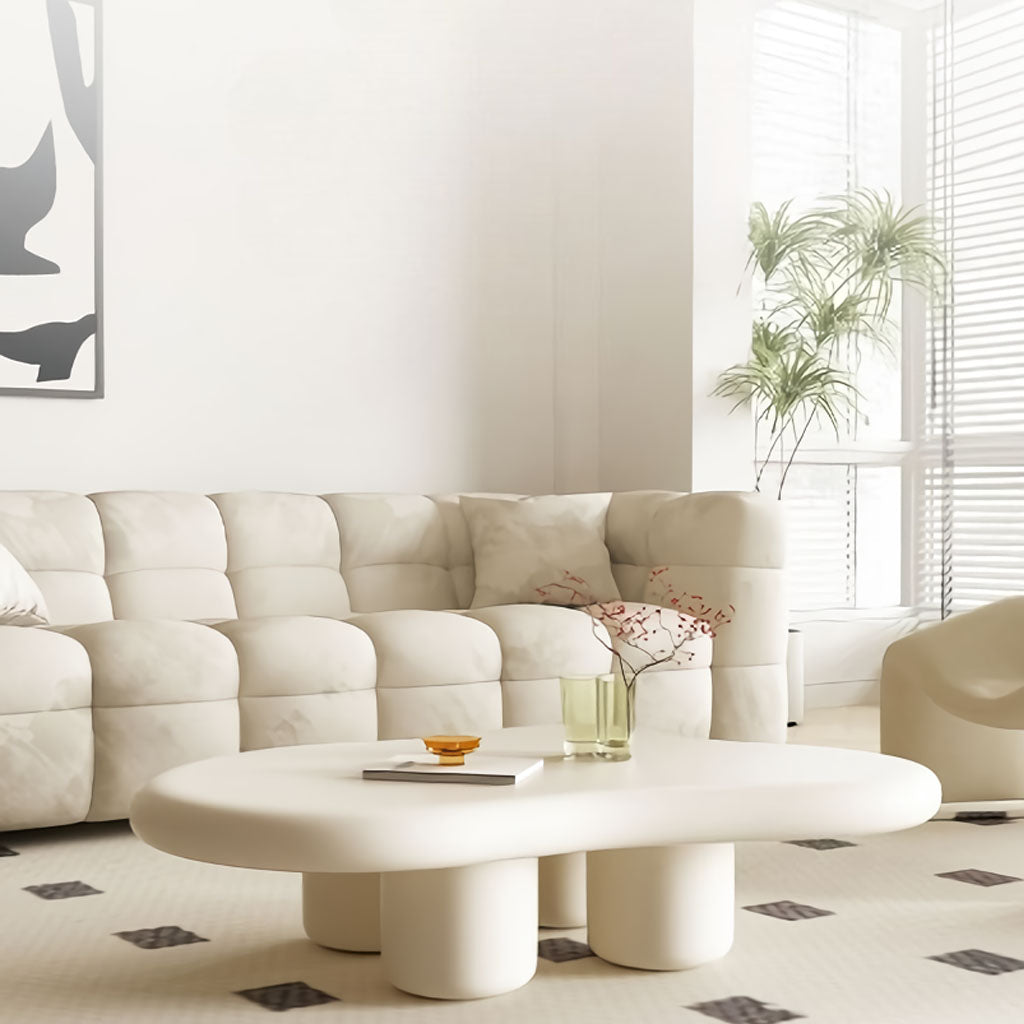 KIONO White Coffee Table Living Room