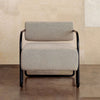 Lindsey Steel Fabric Armchair Light Grey