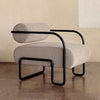 Lindsey Steel Fabric Armchair Grey