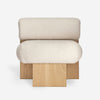 L'ART Bouclé Lounge Chair in solid ash wood front view