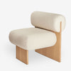L'ART Bouclé Lounge Chair in solid ash wood