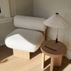 L'ART Bouclé Lounge Chair in solid ash wood
