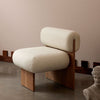 L'ART Bouclé Lounge Chair in solid ash wood
