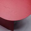 MEZZO Coffee Side Table Maroon Wood Surface