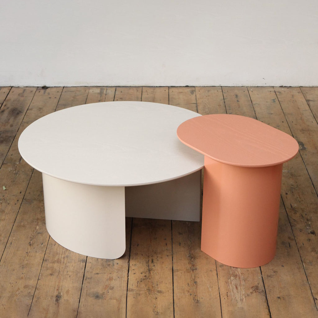 MEZZO White Coffee Table Peach Side Table
