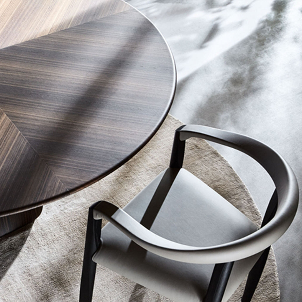 MILLA CHAIR BLACK TINTED BLACK LEATHER AERIAL LIFESTYLE