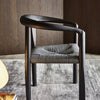 MILLA CHAIR BLACK TINTED GREY PAPER CORD SIDE LIFESTYLE