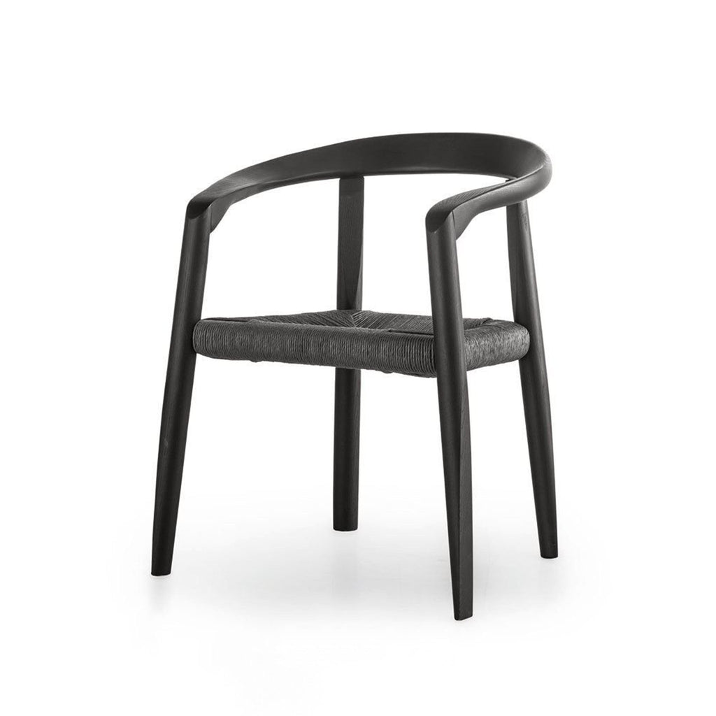 MILLA CHAIR BLACK TINTED GREY PAPER CORD SIDE