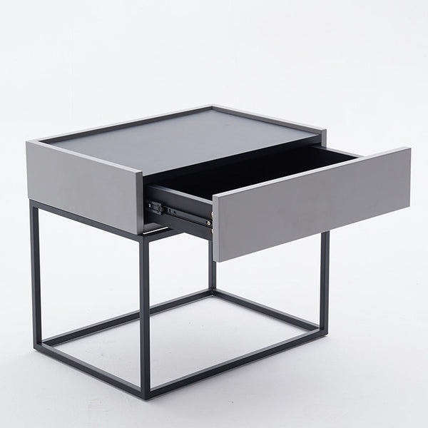 Maison Bedside Table Grey Open Drawer