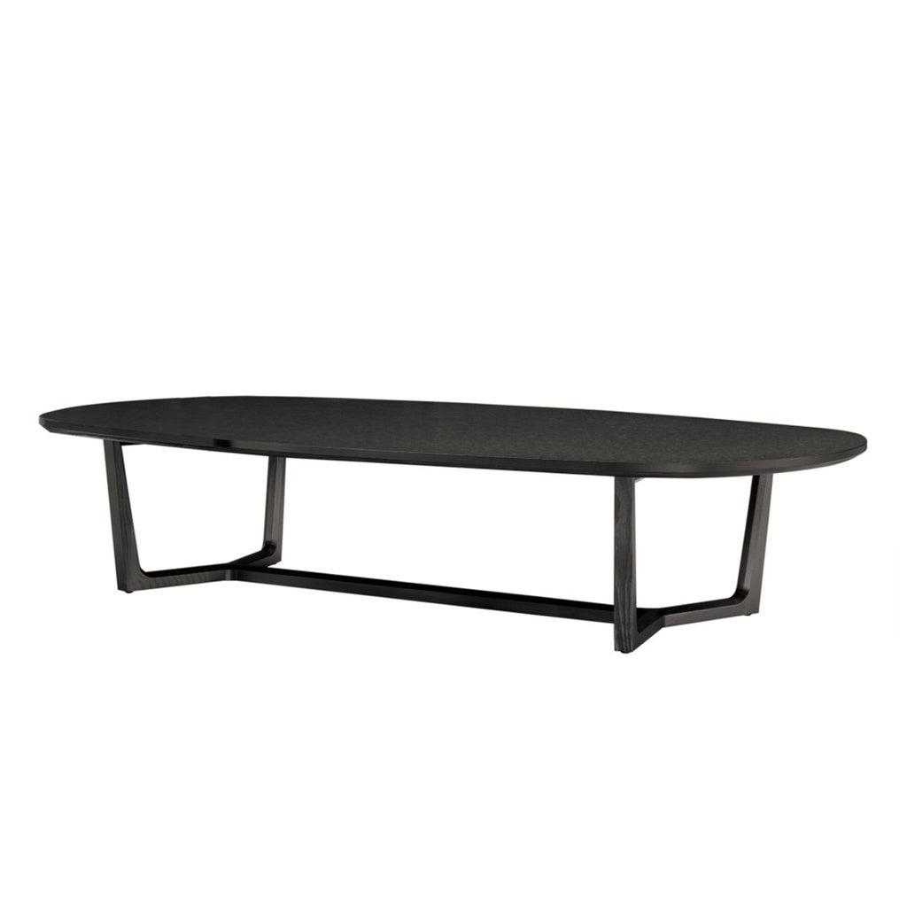 PIPER Oval Black Coffee Table Angled