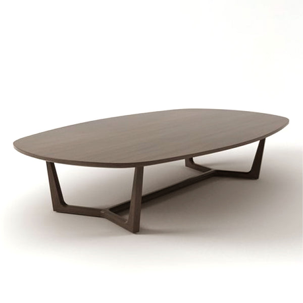 PIPER Oval Oak Coffee Table Angled