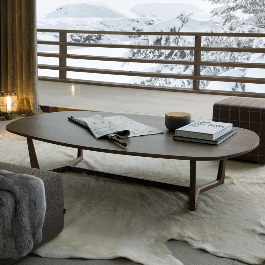 PIPER Oval Oak Coffee Table Living Room