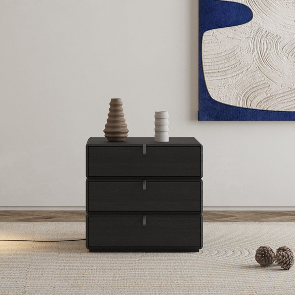 RUBIC Black 360 Chest Drawer 3-Tier Front