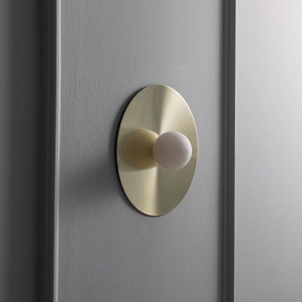 SKINA Wall Light Brass Angled Frosted Bulb