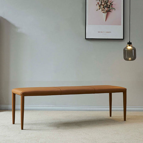 STULLY BENCH BROWN LEATHER