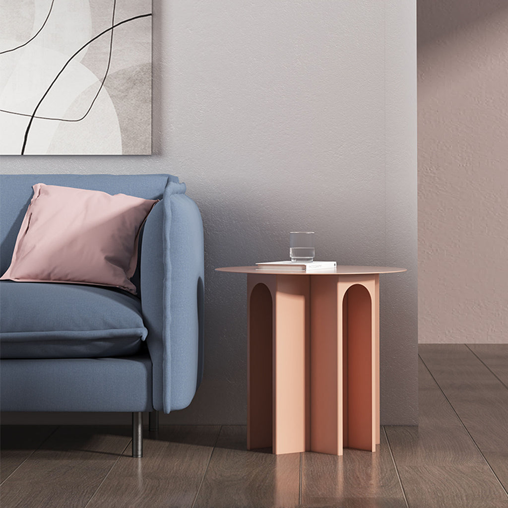 TUDOR SIDE TABLE PINK LIFESTYLE